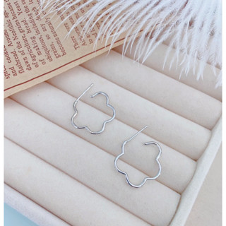 310-goodgift_station-Flower earrings sterling silver needle ต่างหูแบบเจาะ รูปทรงดอกไม้