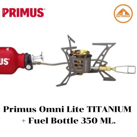 Primus OmnLite Titanium + Fuel Bottle เตานำ้มันเดินป่าไทเทเนียมพร้อมขวดนำ้มัน