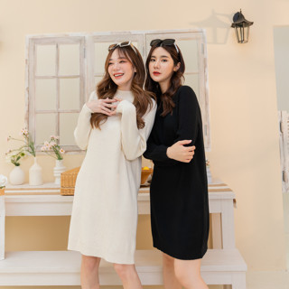 Nuna knit dress ( นูน่า ) เดรสไหมพรมคอปีน ผ้าดีมากค่ะ ทรงน่า…