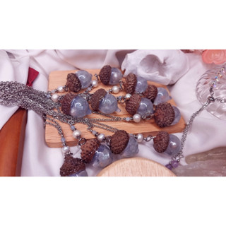 Silver Siren acorn charm : Relationship : เครื่องรางแห่งความรัก หิน Aquamarine