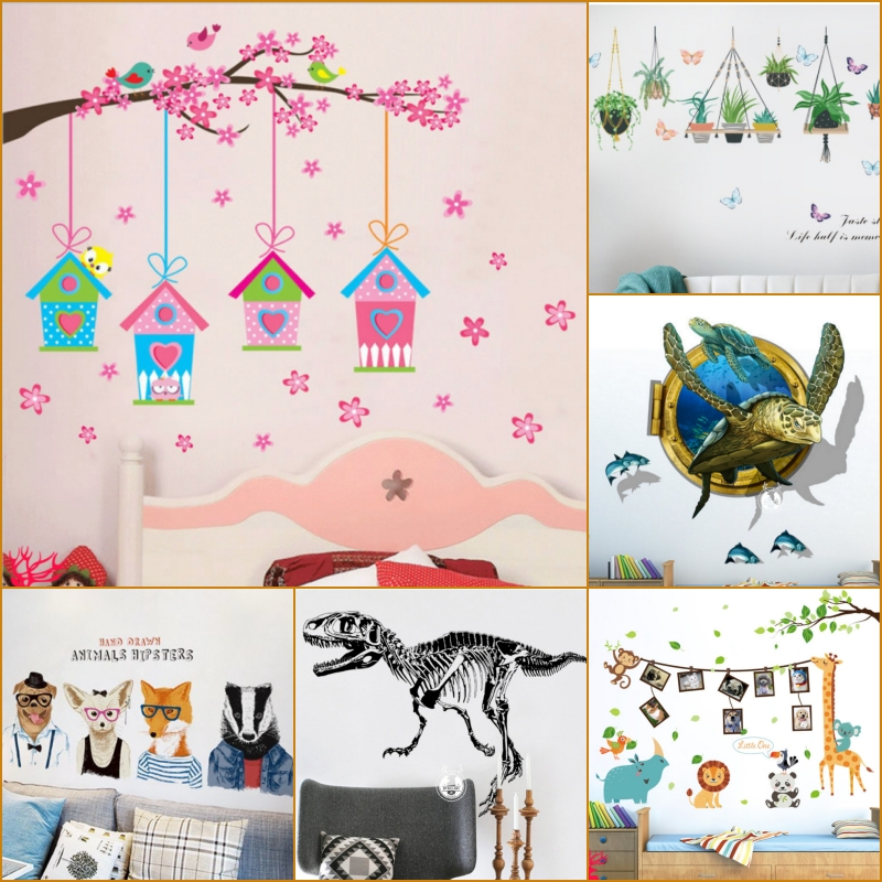 สติ๊กเกอร์ติดผนัง มีกาวในตัว สำหรับตกแต่งผนัง ห้องเด็กๆ น่ารัก ( B39-B57 )