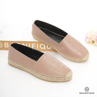 NEW YSL ESPADRILLE 36 PINK NUDE CALF