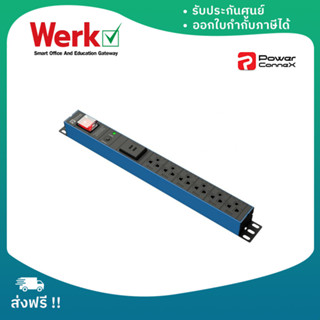 PowerConnex ปลั๊กไฟ PHTNS-TS06UB02 ขนาด 6 ช่อง มีสวิซต์เปิด-ปิด, 2x USB 2.0A และ Overload Protection ป้องกันไฟเกิน