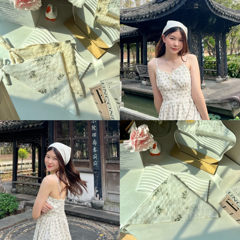 MINMI สินค้าพร้อมส่ง NEW 🎉 ผ้าโพกผมมีสาย handmade ลายดอกไม้แบบมินิมอลน่ารักสุด ๆ ✨🫶