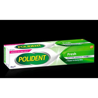 **หมดอายุปี2024 Polident Fresh Mint Hold 20 / 60 g ครีมติดฟันปลอมโพลิเดนท์ ติดฟันปลอมให้แน่น ไม่หลุดง่าย ใช้สะดวก