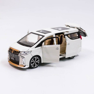 โมเดลรถ Toyota Alphard วัสดุเหล็กทั้งคัน มีเสียง มีไฟ เปิดประตูได้ทุกบาน สเกล 1:24 คันใหญ่