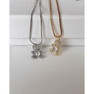 A.piece สร้อยคอ สร้อยหมี [stainless steel] teddy bear necklace(197)