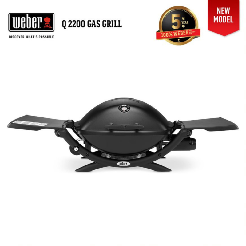 เตาแก๊สปิ้งย่าง WEBER BBQ Outdoor Gas Grill - Q2200 สีดำ High Lid