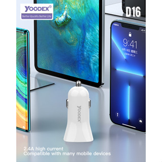 Yoodex D16 ที่ชาร์จในรถ ชาร์จเร็ว usb car charger quick charge หัวชาร์จ อะแดปเตอร์ ชาร์จในรถ 2ช่องUSB ชาร์จในรถ แฟลชชาร์