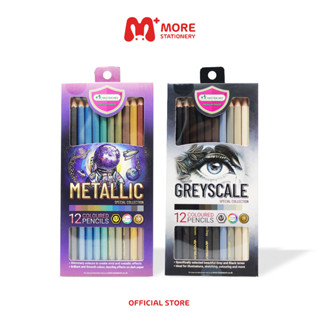 Master Art (มาสเตอร์อาร์ต) สีไม้ ดินสอสีไม้ 12 สี รุ่น Metallic และ Greyscale