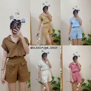 🐻Dudeemink_shop✨ชุดเซต 2 ชิ้น เซตเสื้อคอปกแฟชั่น ชุดเซตแฟชั่น ใส่สบาย น่ารักๆ TL1502