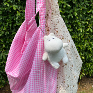 กระเป๋าลดโลกร้อนน่ารัก กระเป๋าโทนสี ชมพูนม pink milk🌷 totebag กระเป๋าลดโลกร้อนน่ารัก