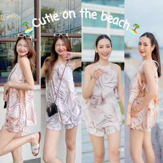 Set cutie on the beach🏝️ ชุดเซ็ตผูกข้างลายหินอ่อน