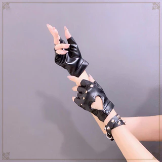 A12 👾พร้อมส่งจากไทย ถุงมือหนังเปิดนิ้ว มีสีดำ/ขาว/เงิน/ชมพู ราคาต่อ 1 คู่นะคะ 🫶🏻
