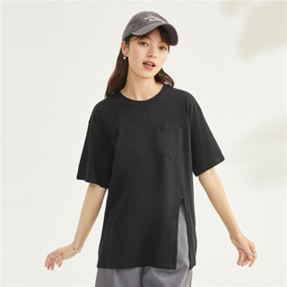 GIORDANO เสื้อยืดผู้หญิง Womens Loose Pocket Tee 05322219