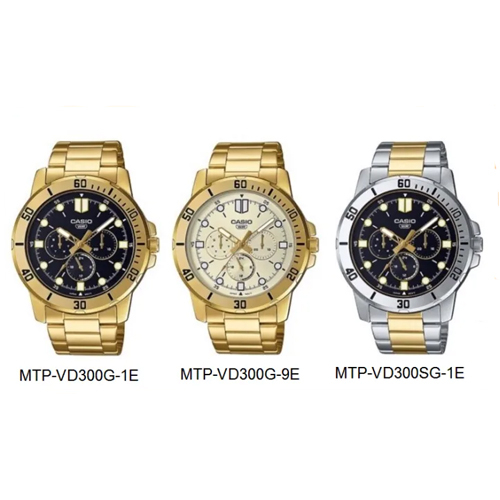 CASIO นาฬิกาข้อมือผู้ชาย รุ่น MTP-VD300G,MTP-VD300SG,MTP-VD300G-1E,MTP-VD300G-9E,MTP-VD300SG-1E