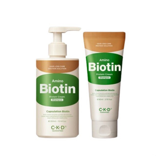 [แชมพูเกาหลี+ของแถม] CKD Amino Biotin Protein Cream Shampoo 300ml + 80ml hair loss