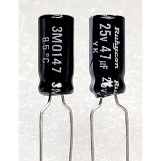 Rubycon YK 47uf 25v (ราคา10ตัว) capacitor ตัวเก็บประจุ คาปาซิเตอร์