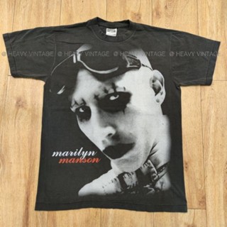 MARILYN MANSON เสื้อวง เสื้อทัวร์ ผ้าเฟดสวย สกรีนบางจม