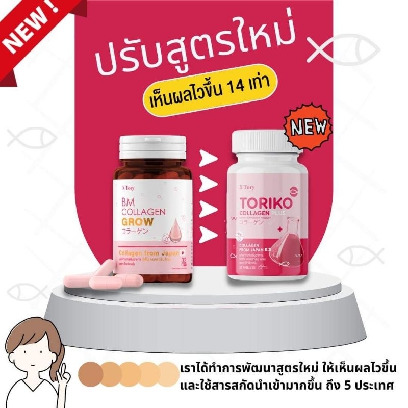 BM COLLAGEN (บีเอ็ม คอลลาเจนโกรว) ปรับสูตรใหม่ ของแท้