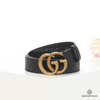 GUCCI BELT 3 CM 80 BLACK CALF GHW