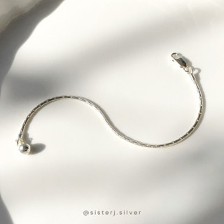 Sister J. railway bracelet สร้อยข้อมือเงินแท้ /silver925 แถมฟรี !! ตะขอตัว S