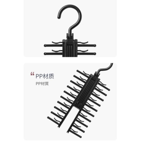 【RABITO สินค้าดี】KM1061 ไม้แขวนเสื้อไม้20 ช่อง สําหรับแขวน ผ้าพันคอ เข็มขัด เนคไท อุปกรณ์เสริม หมุนได้360 ° - รูปที่ 5