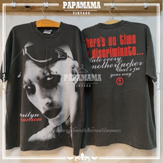 [ MARILYN MANSON ] theres no time to discriminate เสื้อร๊อค มาริลีน แมนสัน เสื้อวินเทจ papamama vintage