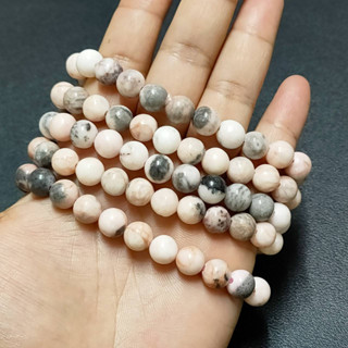 ข้อมือหินแจสเปอร์ม้าลายสีชมพู Pink zabra jasper