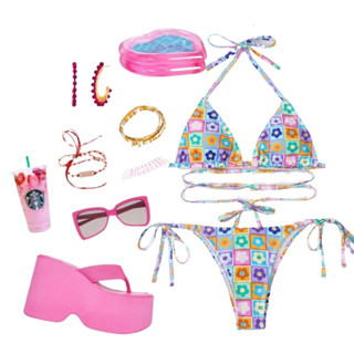 BIKINI ชุดว่ายน้ำบิกินี่ บิกินี่สายฝอ บิกินี่สไตล์เกาหลี (พร้อมส่ง)
