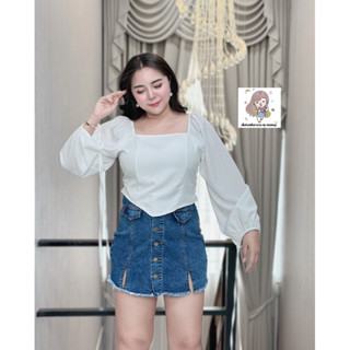 เสื้อคอเหลี่ยมสีพื้น อก32-46” 🍒