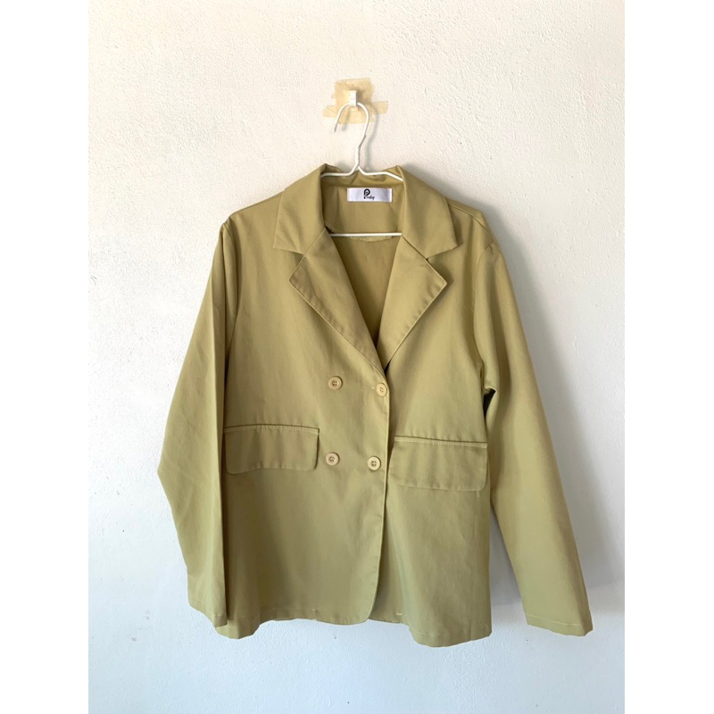 เบลเซอร์ brand pradap ประดับ สีเขียวสวยมากก