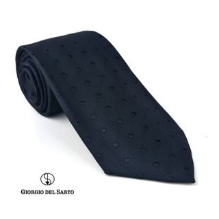 Giorgio Del Sarto Necktie  8.5 cm Black with Fabric Texture เนคไทสีดำมีเท็กเจอร์