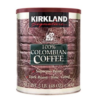 Kirkland signature 🇺🇲 100% Colombian coffee 1.36 kg.เมล็ดกาแฟคั่วบดละเอียดชนิเคั่วเข้ม 1.36กก.