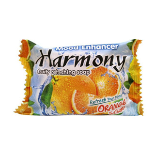 สบู่อาบน้ำ สบู่ผลไม้ Harmony กลิ่นส้ม กลิ่นห๊อมหอม ติดตัว 70 กรัม สบู่ส้ม