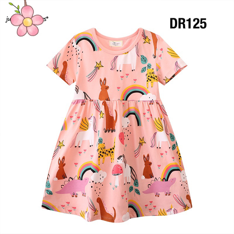 พร้อมส่งจากไทย ชุดเดรสเด็กผ้านิ่มใส่สบาย งานคุณภาพ ชุดเด็ก กระโปรง DR125