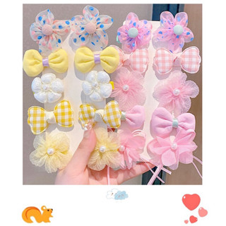 Cutekids [พร้อมส่ง]  set ยางรัดผม โบว์ผูกผม สไตล์วินเทจ เจ้าหญิง