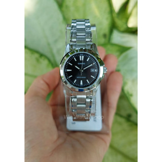 นาฬิกา Casio รุ่น LTP-1215A-1A2  นาฬิกาข้อมือผู้หญิง สายแสตนเลส หน้าปัดดำ -ของแท้ 100% ประกันศูนย์ CMG 1ปี