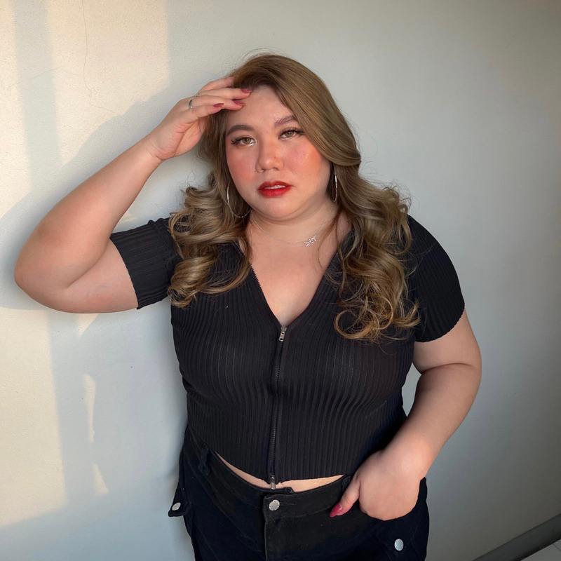 📮 พร้อมส่ง 💘 เสื้อไหมพรมสาวอวบรุ่นซิป (อก 36-48) - รูปที่ 3