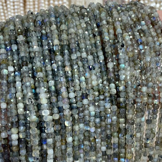 ลาบาโดไลท์ Labradorite ทรงลูกบาศก์ เจียผิว ขนาดประมาณ 4*4 mm