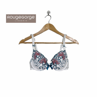 Rouge Gorge(รูจ จอร์จ)Braแบรนด์ดังจากฝรั่งเศสเสื้อชั้นในลูกไม้สีขาวลายฟ้าฟองน้ำไม่หนา Sexy มาก ของใหม่ 70A 75A