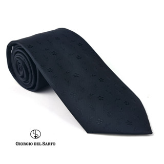 Giorgio Del Sarto Necktie  8.5 cm Black with Fabric Texture เนคไทสีดำมีเท็กเจอร์