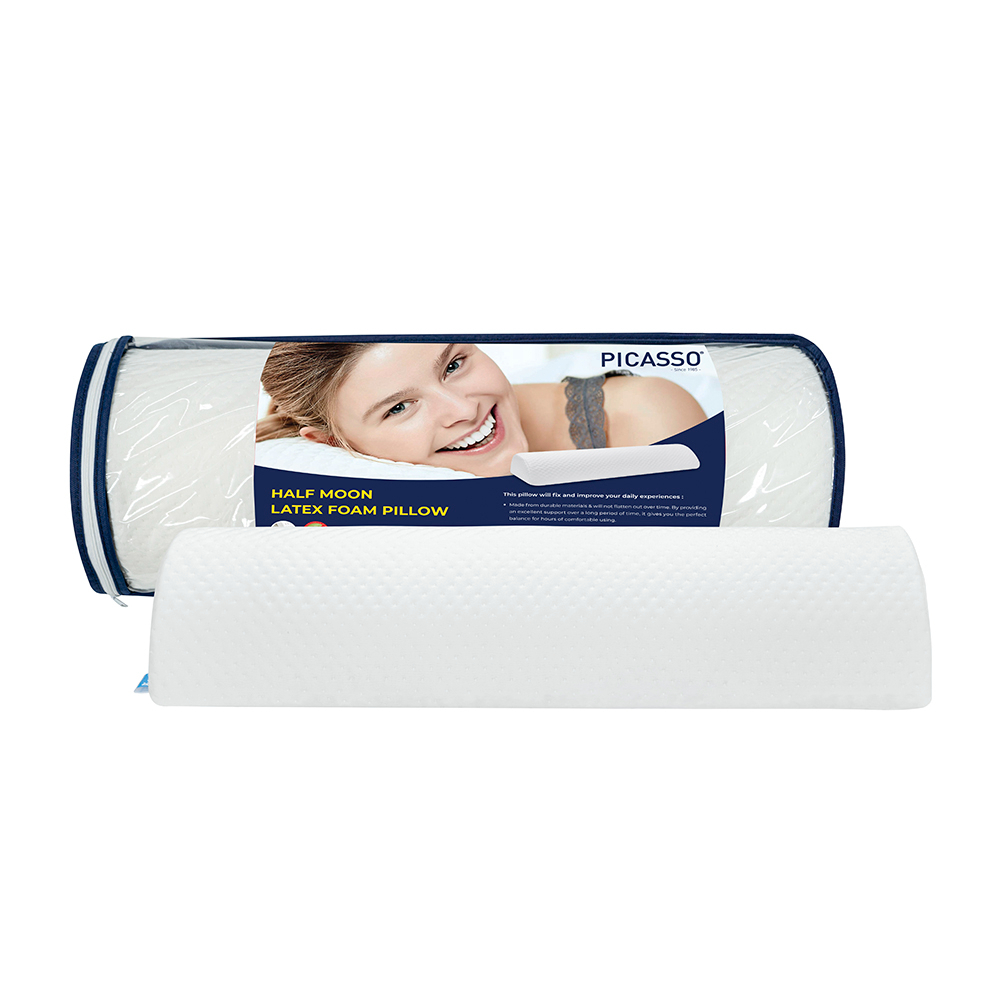 Picasso หมอนยางพารา+โฟมสังเคราะห์ รุ่น Half Moon ขนาด 60x20 ซม. สูง 10 ซม.