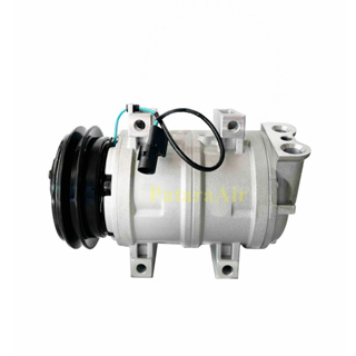 คอมแอร์ Mitsubishi Fuso Zexel/Kiki 4หู 24v. ร่องวี หัวแปะบนเอียง ท่อเล็ก คอมเพรสเซอร์ แอร์ มิตซูบิชิ ฟูโซ่ กีกิ พูเล่ย์