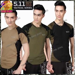 เสื้อยืดคอกลมไม่ยืด ไม่ย้วย ไม่ต้องรีด เสื้อยืดคอกลมคอมแบท5.11 Tactical T-shirt แขนสั้น-ยาวเหมาะเดินป่าลาดตระเวนแห้งเร็ว