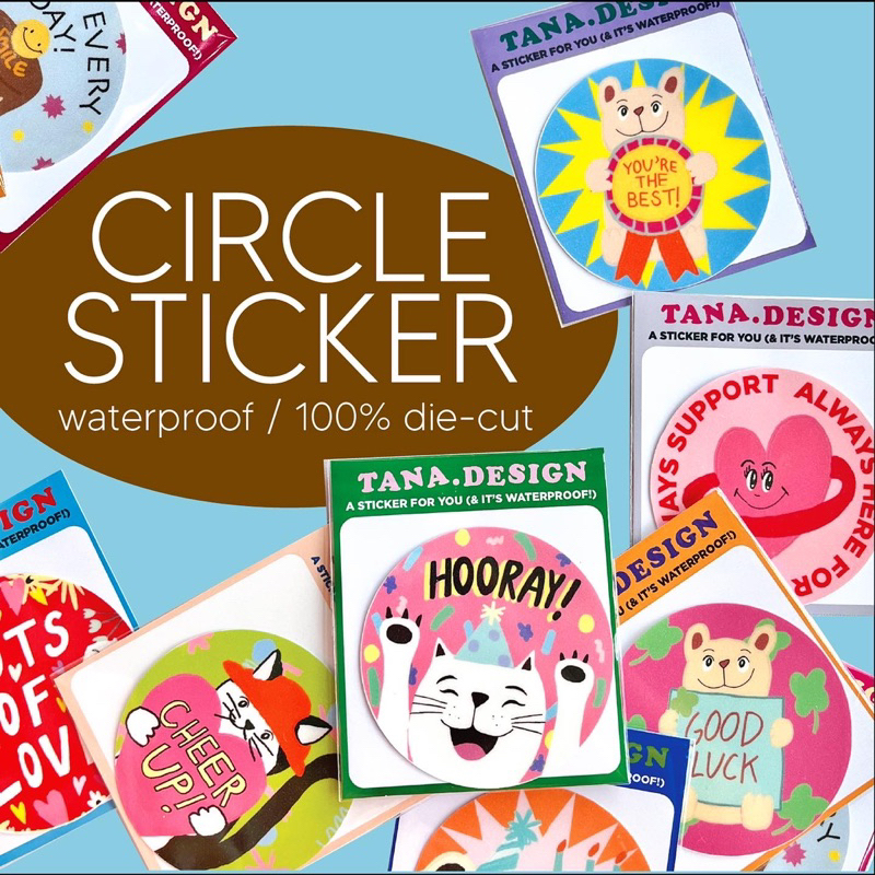 จัดส่งสินค้าอีกครั้งวันที่24/09/69[Tana.design] Circle sticker (100%die-cut)