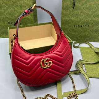 🔥ผ่อนได้🔥Gucci Marmont Half-Moon Shaped Mini Bag Size 21.5 cm งาน Original อุปกรณ์ : Full Box Set