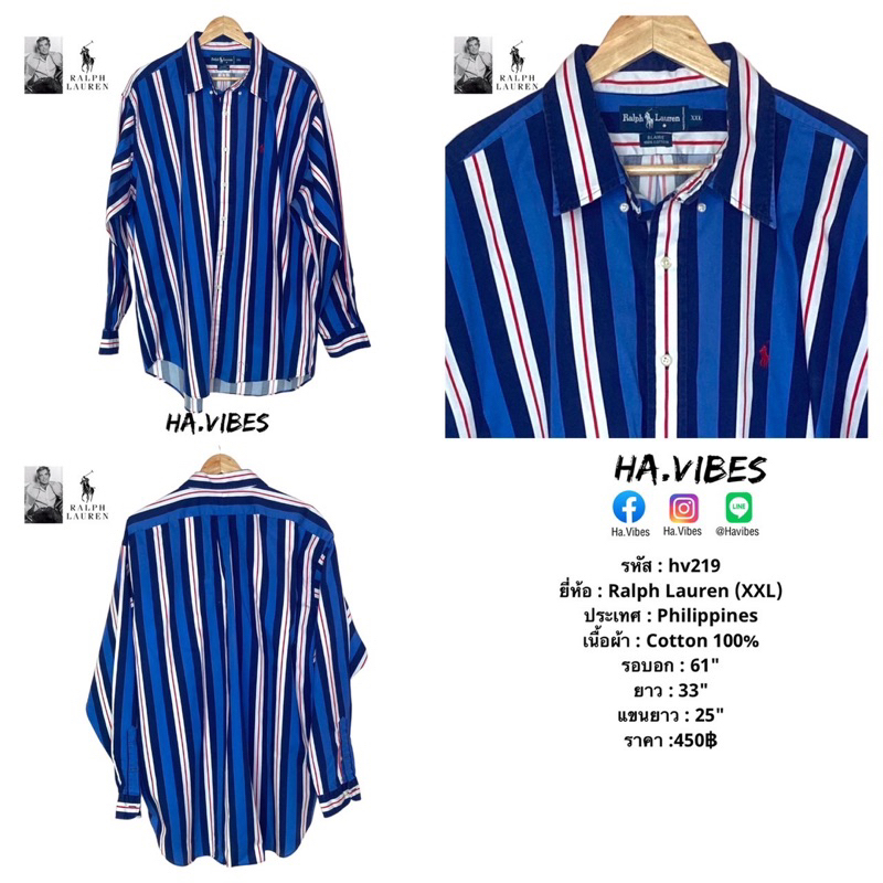 เสื้อฮาวาย / เสื้อเชิ้ต Ralph Lauren มือสอง ของแท้ รหัส hv219
