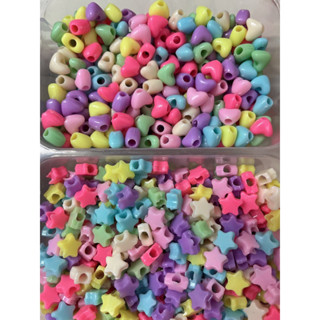 ถูกที่สุด‼️❤️พร้อมส่ง🇹🇭❤️1ชุด20ชิ้น❤️ลูกปัดรูปหัวใจกับดาว/1ชุดคละสี
