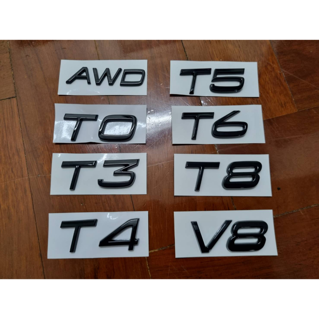 ราคาต่อ ชิ้น โลโก้ วอลโว่ ติดด้านหลัง สีดำ VOLVO T0 T3 T4 T5 T6 T8 V8 AWD car black logo fro rear tr